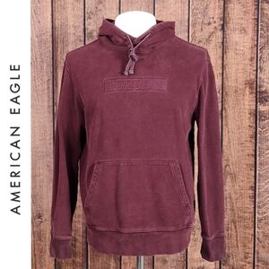 Mens Heavy Weight Cotton Burgundy Pullover Sweatshirt Excellent Condition